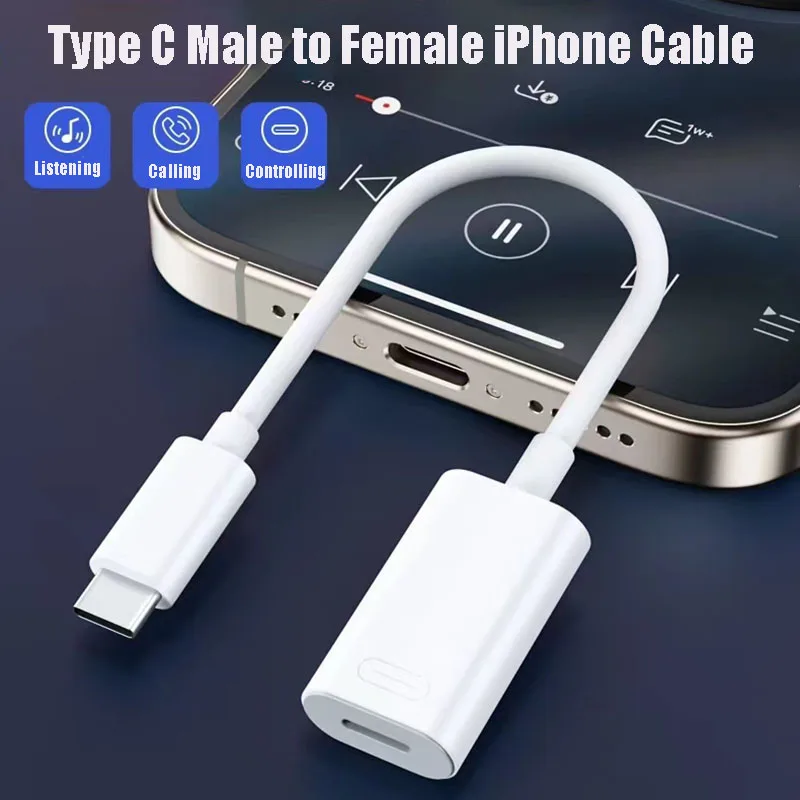 Wired Earphone Lightning - Type C to iOS Earphone Converter